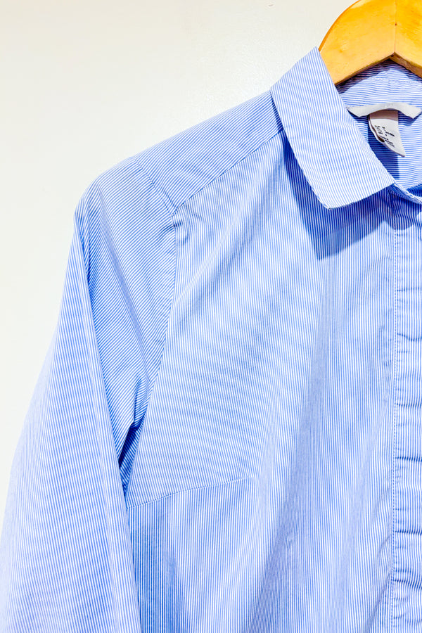 Chemise bleue et blanche rayée (s)-H&M-La Penderie du Paradis 🕊