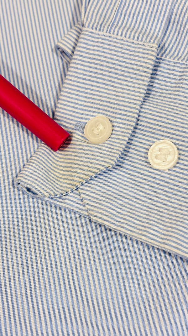 Chemise bleue et blanche rayée (s)-H&M-La Penderie du Paradis 🕊