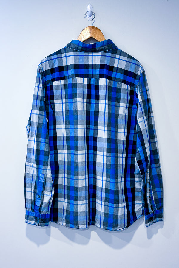 Chemise bleue et grise à carreaux (xl) - Homme seconde main Columbia
