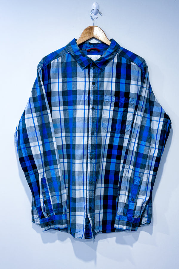 Chemise bleue et grise à carreaux (xl) - Homme seconde main Columbia