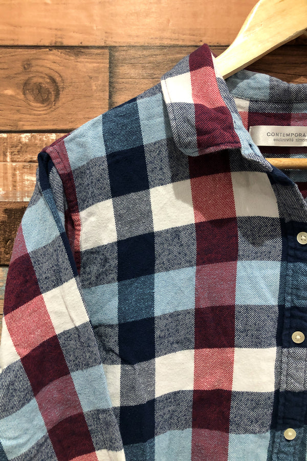 Chemise bleue et rouge à carreaux en flanelle (xxl) seconde main Simons