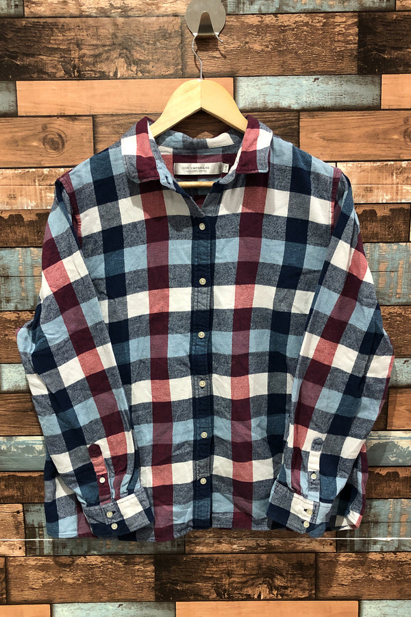 Chemise bleue et rouge à carreaux en flanelle (xxl) seconde main Simons
