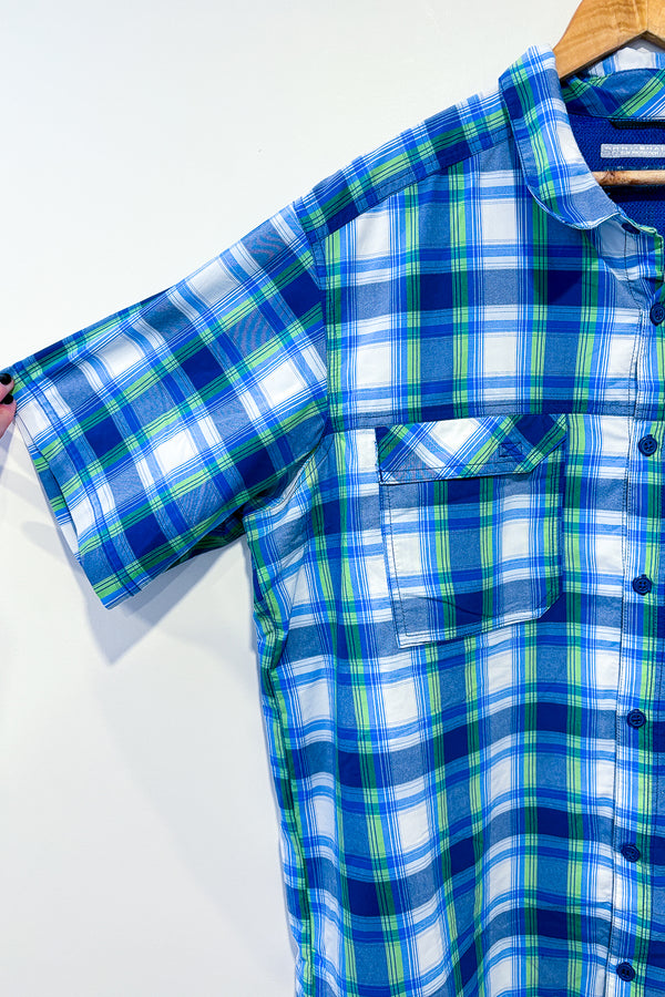 Chemise bleue et verte à carreaux Omni-Shade (xl) - Homme seconde main Columbia