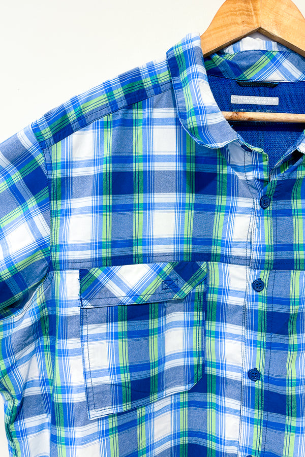 Chemise bleue et verte à carreaux Omni-Shade (xl) - Homme seconde main Columbia