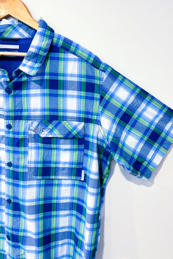 Chemise bleue et verte à carreaux Omni-Shade (xl) - Homme seconde main Columbia