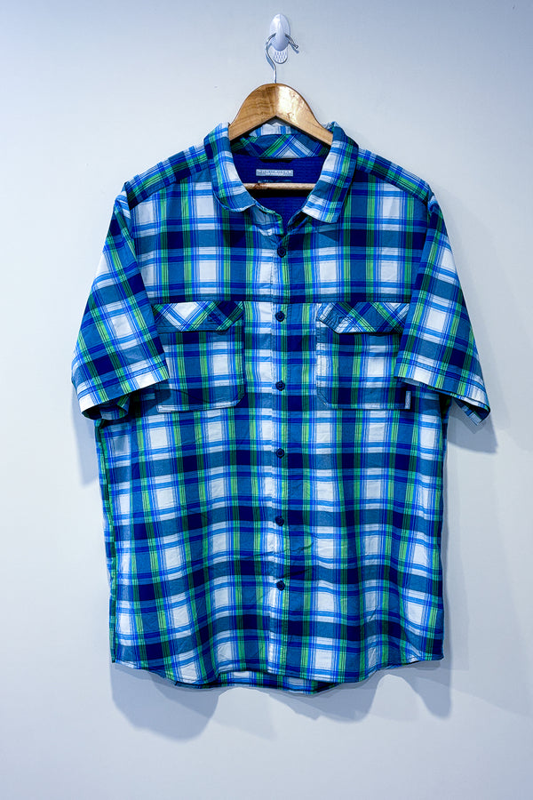Chemise bleue et verte à carreaux Omni-Shade (xl) - Homme seconde main Columbia