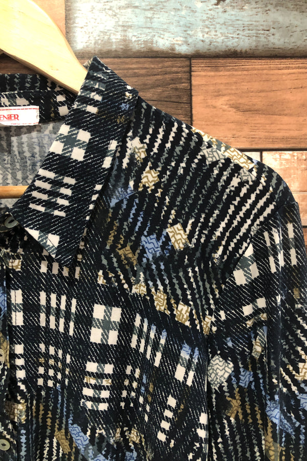 Chemise de nuit douce marine et brune à motifs (xl) seconde main Grenier