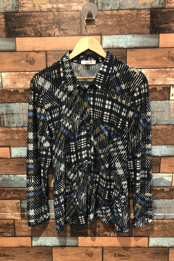 Chemise de nuit douce marine et brune à motifs (xl) seconde main Grenier