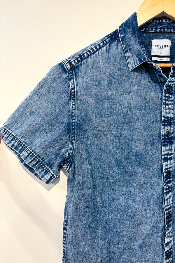Chemise en jeans bleue (l) - Homme seconde main Only & Sons