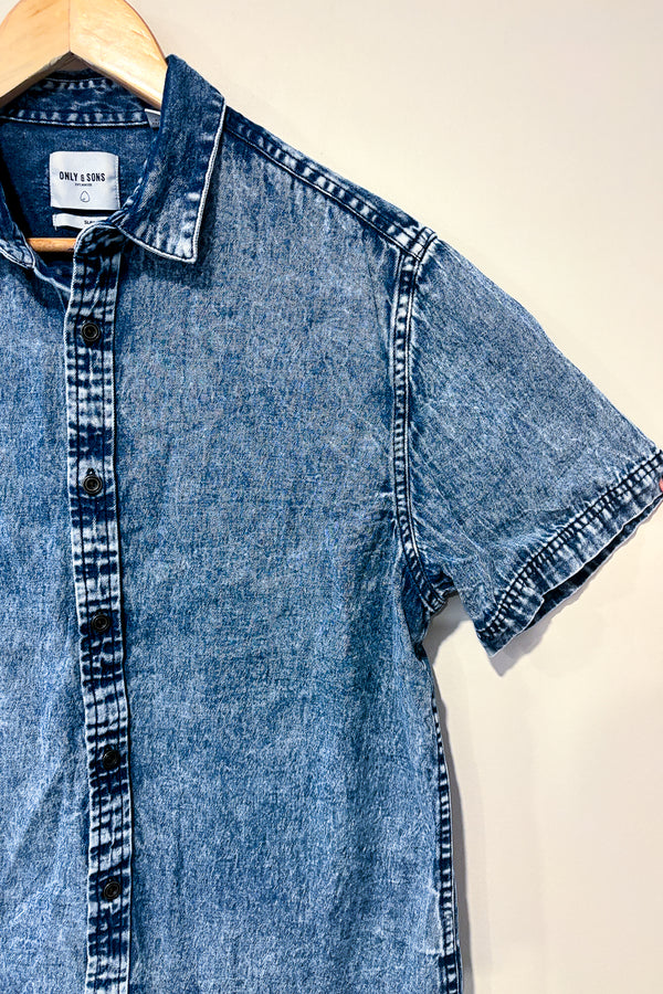 Chemise en jeans bleue (l) - Homme seconde main Only & Sons