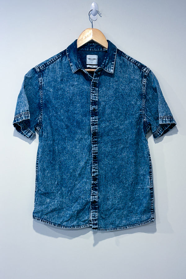 Chemise en jeans bleue (l) - Homme seconde main Only & Sons