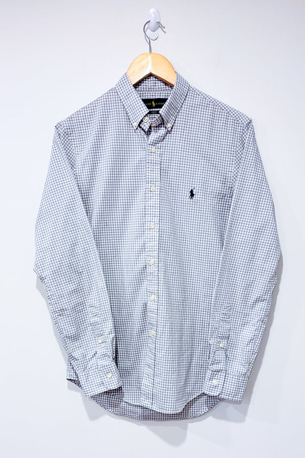 Chemise grise à carreaux slim fit (m) - Homme-Ralph Lauren-La Penderie du Paradis 🕊