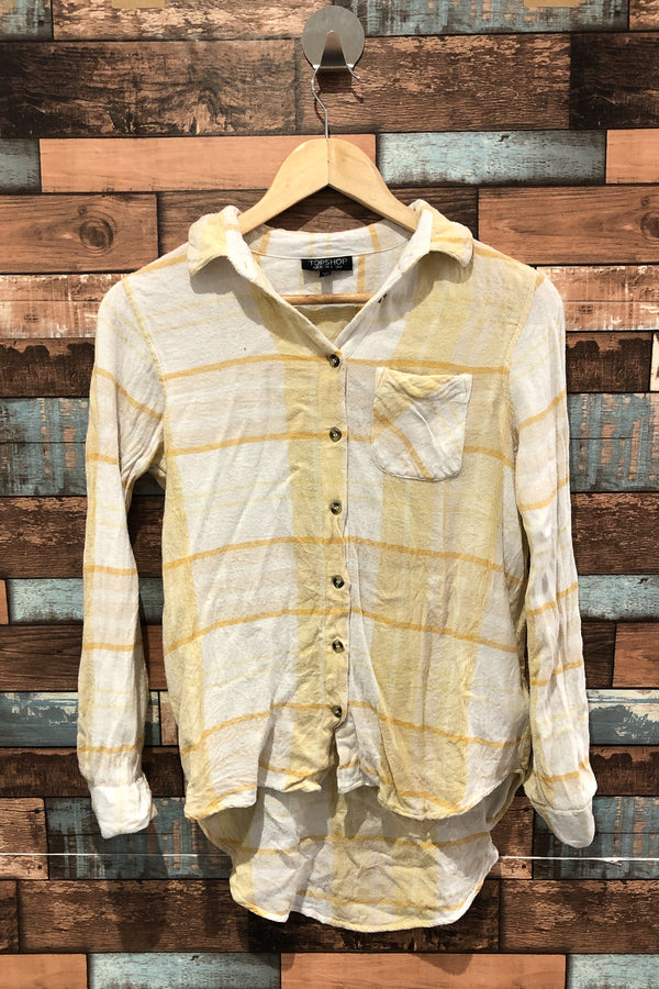 Chemise jaune à carreaux (s) seconde main Top Shop