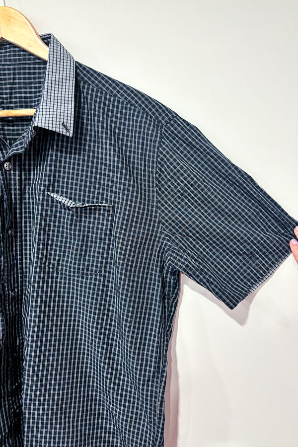 Chemise marine à carreaux (l) - Homme seconde main Autres