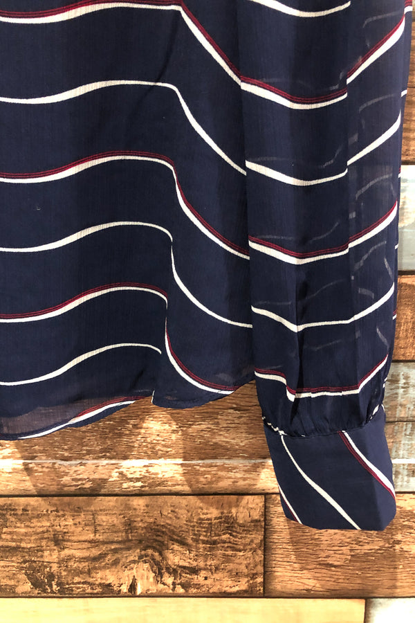 Chemise marine fluide valse de motifs (m) seconde main Simons