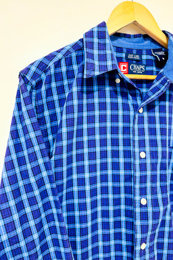 Chemise mauve et bleue à carreaux (m) - Homme - Chaps - La Penderie du Paradis ?