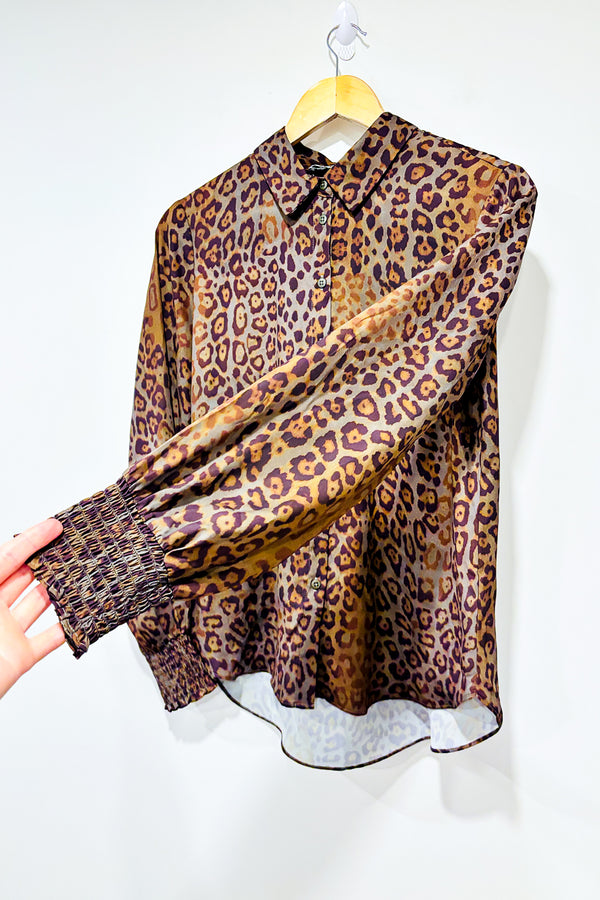 Chemise verte motif lĂ©opard (s)-Melanie Lyne-La Penderie du Paradis đ