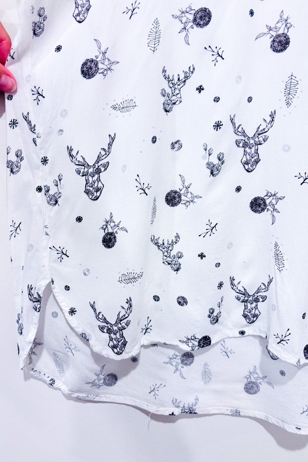 Blouse blanche motif cerfs (s)-RW&CO.-La Penderie du Paradis 🕊