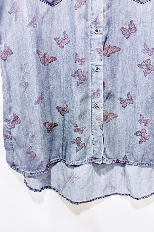 Chemise grise avec papillons (m)-Standard Grace-La Penderie du Paradis 🕊
