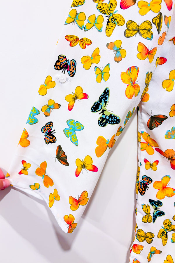 Chemise blanche légère avec papillons (l)-Grenier-La Penderie du Paradis 🕊