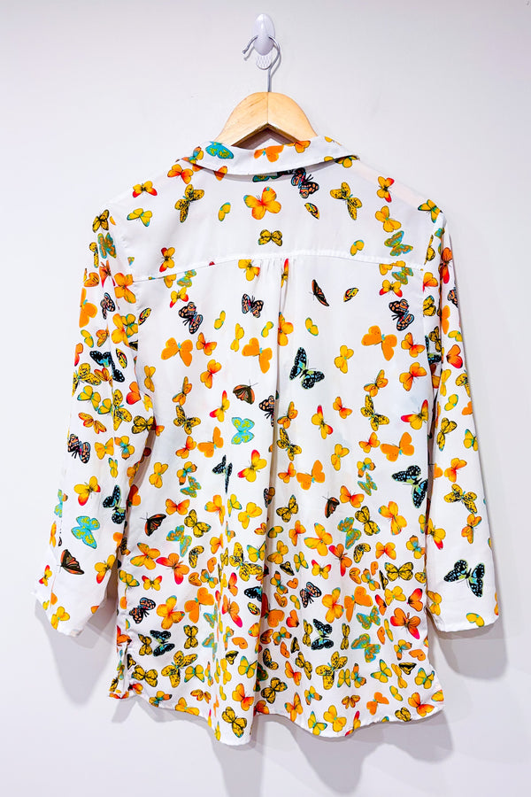 Chemise blanche légère avec papillons (l)-Grenier-La Penderie du Paradis 🕊