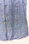 Chemise bleue et blanche rayée en lin sans manche (s)-Ellen Tracy-La Penderie du Paradis 🕊
