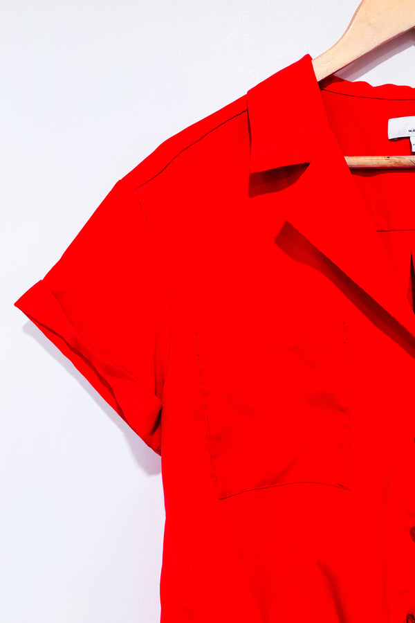 YY_Chemise rouge à nouer (m)-H by Halston-La Penderie du Paradis 🕊