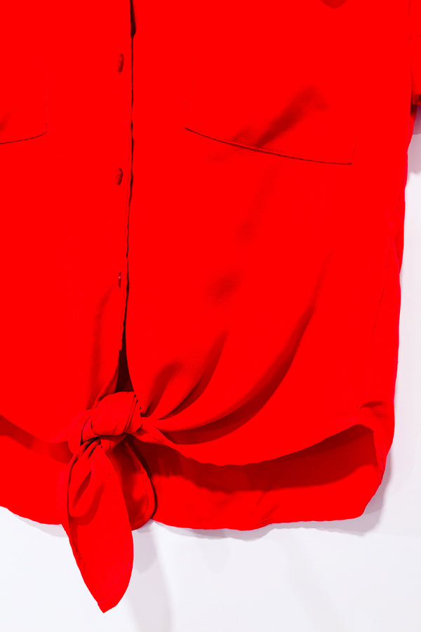 YY_Chemise rouge à nouer (m)-H by Halston-La Penderie du Paradis 🕊