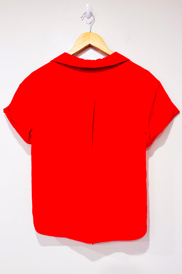 YY_Chemise rouge à nouer (m)-H by Halston-La Penderie du Paradis 🕊