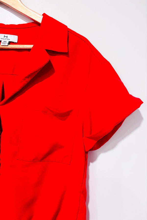YY_Chemise rouge à nouer (m)-H by Halston-La Penderie du Paradis 🕊