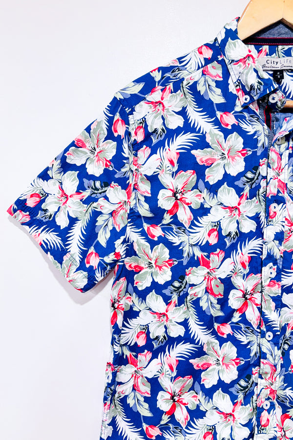 Chemise bleue fleurie (s) - Homme-City Life-La Penderie du Paradis 🕊