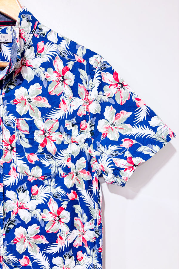 Chemise bleue fleurie (s) - Homme-City Life-La Penderie du Paradis 🕊