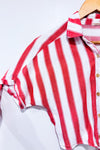 Chemisier court blanc et rouge rayé à nouer (xs)-Garage-La Penderie du Paradis 🕊