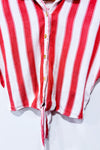 Chemisier court blanc et rouge rayé à nouer (xs)-Garage-La Penderie du Paradis 🕊