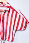 Chemisier court blanc et rouge rayé à nouer (xs)-Garage-La Penderie du Paradis 🕊