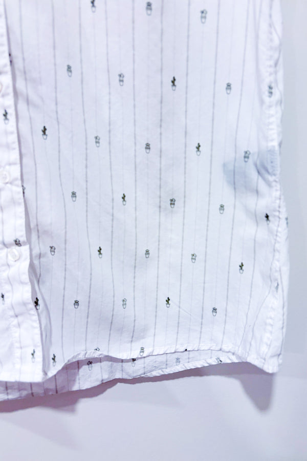 Chemise blanche rayée avec cactus (m)-Simons-La Penderie du Paradis 🕊
