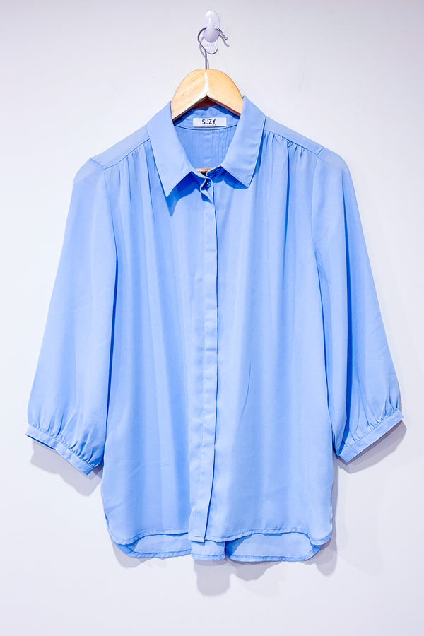 Chemisier bleu pâle fluide (m)-Suzy Shier-La Penderie du Paradis 🕊