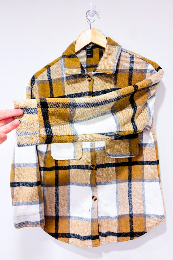 Chemise brune à carreaux en peluche (s)-SHEIN-La Penderie du Paradis 🕊