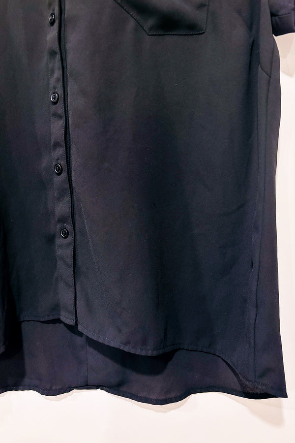 Chemisier noir à manches courtes (l)-The Limited-La Penderie du Paradis 🕊