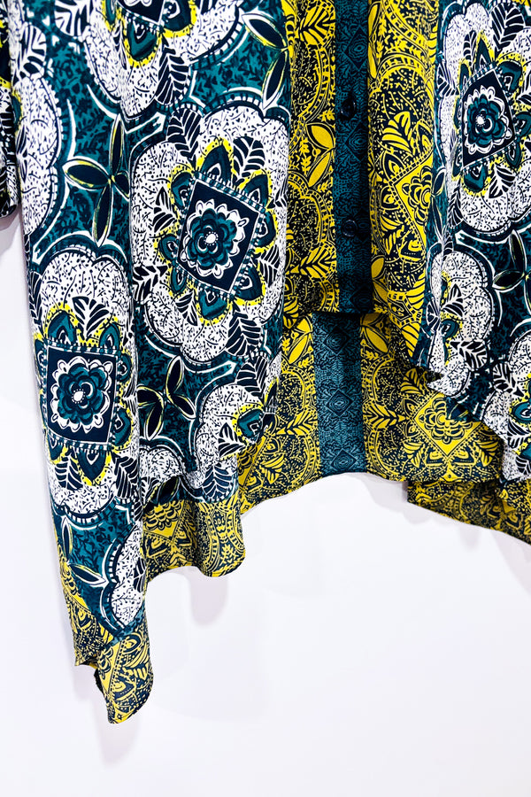 Chemisier asymétrique vert fleuri (s)*-Melanie Lyne-La Penderie du Paradis 🕊