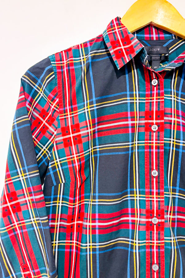 Chemise noire, verte et rouge à carreaux* seconde main - J. Crew- La Penderie du Paradis
