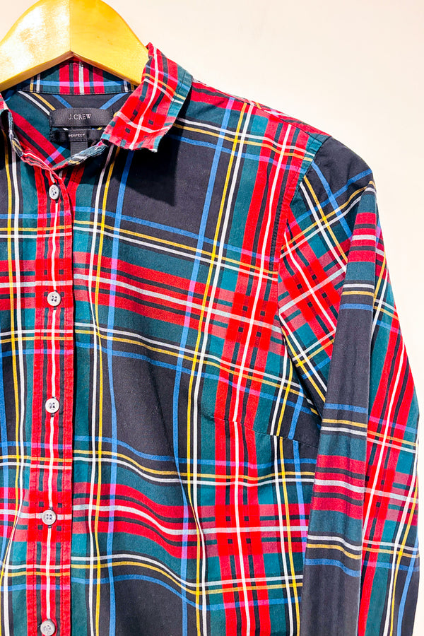 Chemise noire, verte et rouge à carreaux* seconde main - J. Crew- La Penderie du Paradis