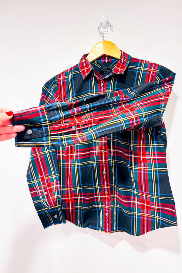 Chemise noire, verte et rouge à carreaux* seconde main - J. Crew- La Penderie du Paradis