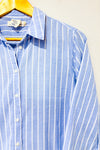 Chemise bleue et blanche rayée en coton seconde main - H&M- La Penderie du Paradis