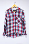 Chemise bleue et rouge à carreaux seconde main - Zara- La Penderie du Paradis