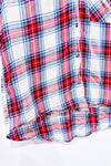 Chemise bleue et rouge à carreaux seconde main - Zara- La Penderie du Paradis