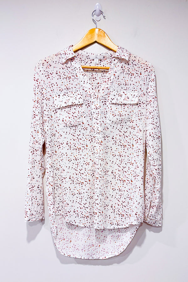 Blouse blanche à pois seconde main - Camber & Grace- La Penderie du Paradis