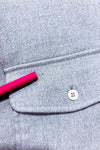 Chemise grise en flanelle oversized seconde main - H&M- La Penderie du Paradis