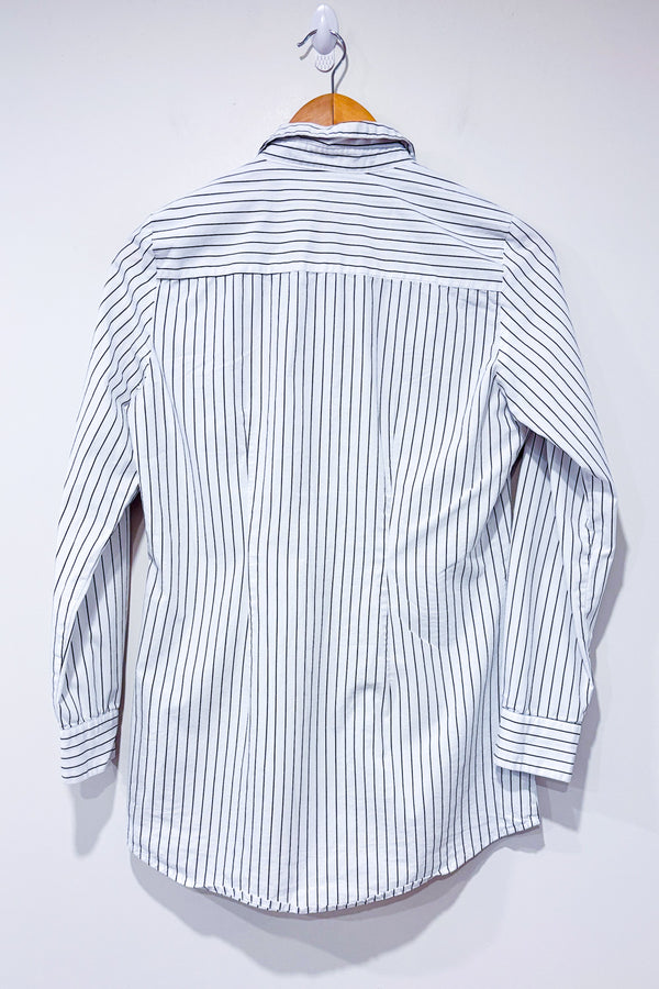 Chemise blanche et noire rayée seconde main - Dynamite- La Penderie du Paradis