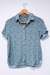 Chemise légère verte fleurie seconde main - Simons- La Penderie du Paradis